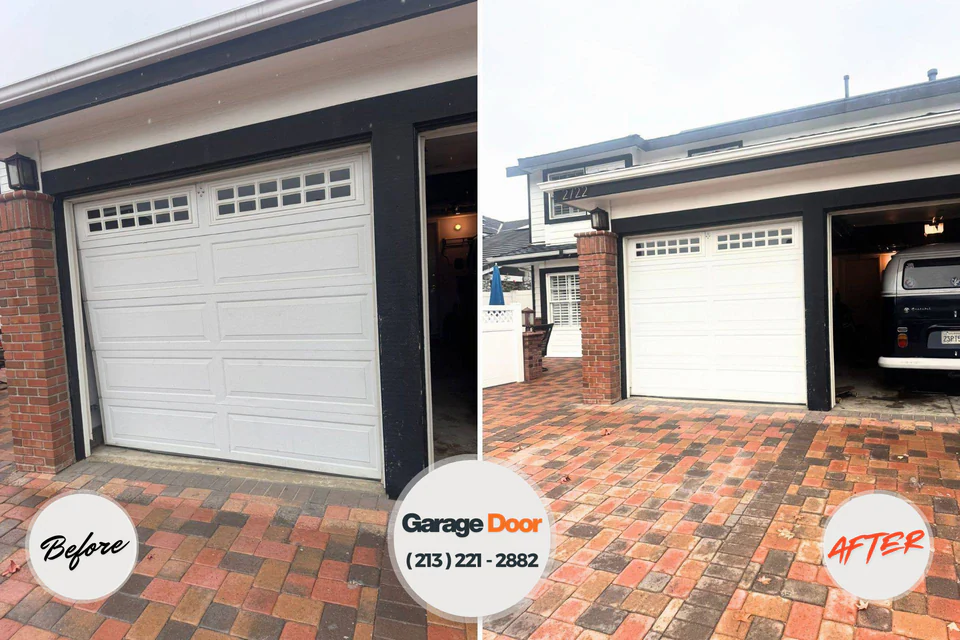Before and after: garage door repair Hillburn, NY